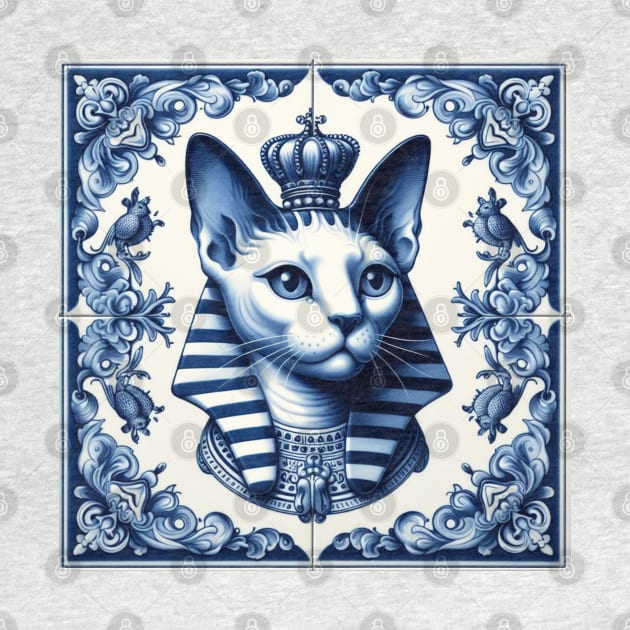 Delft Tile With Sphinx Cat No.1 by artnook